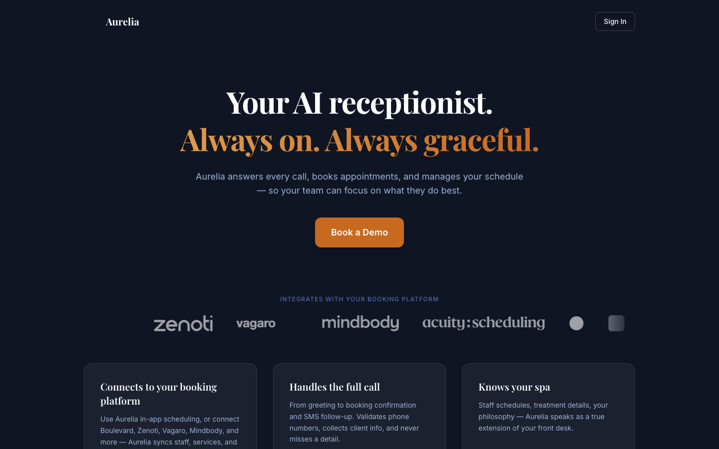 AureliaStudio.AI website preview